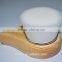 Plastic facial scrub brush cleaning tools for skin soft nylon hair with natural wooden handle