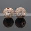 Grade AAA 8mm Natural White Zircon Balls With 24k Gold Plated CZ Jewelry