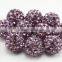 Popular polymer clay round lt amethyst color crystal ball shamballa beads for bracelet and shamballa jewelry