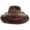 Henschel Mens Brown Genuine Oiled Leather Walker Western Cowboy Hat NEW