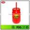 bpa free 540ml plastic mason jar custom tumbler with straw and lid