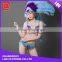 Cheap handmade violet blue rhinestone feather seal carnival costume