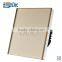 Euro standard crystal glass panel 1gang 1/2 way touch light switch