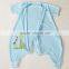 100% cotton Baby short sleeve sleeping bag for spring and summer fall blue style