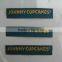 high density t-shirt bottom center fold woven label