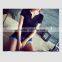 summer new style V-collar slim elastic T-shirt