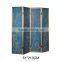 Chinese Classic Furniture Four Panel Folding Screen, Traditional Hand Painting Decorative Wood Floor Screen