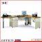 two person computer desk steel office desk table with CPU holder long computer desk