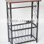 Scroll Design Metal Bathroom Table with Toilet Paper Holder