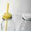 cow embossed circleware glass beverage milk bottle with metal cap