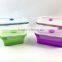 Set of 4 foldable vacuum food storage container/foldable silicone food storage box/silicone fresh container