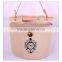 wholesale cotton four semicircular hanging bag with natural wood stick ,and with picture as show