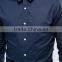 High Quality Custom Long Sleeve Spread Collar Mens Lightweight 100% Cotton Casual Navy Solid Slim Shirts