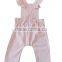 Cotton Candy Pink Bay Overalls Ruffles Romper Kids 100% Cotton Bubble