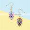 New Fashion Cheap Gold Plated Multicolor Halloween Sugar Skull Earrings