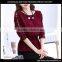 Custom New Latest Fancy Tops Girls Long Sleeve Wine Red Lace Blouses,Wholesale Casual Chiffon Falbala Slim Blouses And Tops