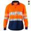 OEM Service High Visibility Long Sleeve Reflective safety polo shirt custom