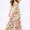 China wholesale Women clothing summer dresses for women cap sleeve long maxi dress floral printed evening dress for seniors 2015