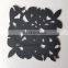 hollowed-out leafy design PVC glass coasters;leafy element/design cup mat
