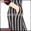 Wholesale High Waisted Vertical Black And White Stripe Lady Pants Wide Leg New Style Women Trousers