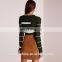 2016 Baiyimo custom lady A line stretch mini short suede skirt with pocket camel color