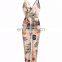 Women Sexy V-Neck Floral Long Jumpsuits Summer Backless Pants Playsuits Rompers