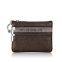 3 Zippers Genuine Leather Coin Bag Credit Card Bag Cash Bag