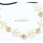 Beautiful girls metal gold plated flower leaf hair band hair accessories gold leaf flower elastic headband women