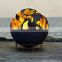 100cm Diameter CNC Cutting Hollow Metal Steel Garden Fire Globe With Metal Stand