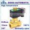 GOGO Normally open Brass high temperature steam 2 way solenoid electric valve for hot water 3/8 AC220V Orifice 15mm PTFE