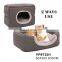Wholesale Grey 2 Ways Use Quilting Plush Cat Bed House