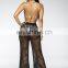 Women Mesh Hollow Out Knitted Drawstring Sexy See-through Loose Holiday Beach Pants Cover Up Summer Bikini Casual Trousers