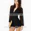 Black chiffon Long sleeve jumpsuite for women and sexy ladies OEM