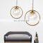 Tonghua Vintage LED Round Glass Shell Plastic Lamp Holder  Metal Ring Pendant Light Modern Gold Home Ceiling Lamp