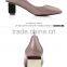 Brand new design square high heels shoes lady pointed toe dress shoes