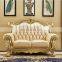 CBM Furniture Design Antique Sofa Set Living Room Hand Carved Solid Wood Leather Sofa Set