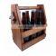 Wooden Bottle Caddy 6-Pack Beer Carrier with Metal Handle Bottle Opener