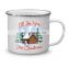 Christmas holiday custom professional 8cm brand logo printing enamel tea cup and saucer