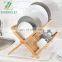 100% Bamboo Kitchen Countertop Sink Dish Drying Rack Large Capacity Bamboo 2 Tiers Foldable Dish Draining Rack