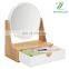 New Design Bamboo Cosmetic Mirror Jewelry Storage Box With drawers