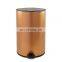 New design household 8L 12L round shape indoor  stainless kitchen dustbin wholesale with thin lid pedal bin