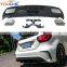 A45 style rear bumper diffuser for Mercedes A class W176 AMG line black diffuser with exhaus tip 2013-2018