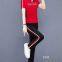 Monisa female sports leisure colors suit with short sleeves and long trousers in summer