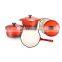 Kitchen Ware 4pcs Enamel Cast Iron Casserole Saucepan Pot Cookware Sets