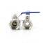 Sanitary 3 Way Ss316 Stainless Steel Brass 1/2 Long Handle Ball Valves