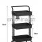 Wholesale 3-Tier Utility Rolling Cart with Large Storage and Metal Wheels for Office Kitchen Bedroom Trolley cart