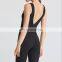 Custom Yoga One Piece Hollow Jumpsuits Sexy V Shape Backless Sports Workout Onesies Leggings