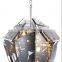 customize quality Modern Square Ceiling Pendant Light Amber Glass Vintage Hanging Lamp
