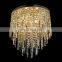 Modern Black Flushmount Crystal Ceiling Light LED Lamp with Iron and Glass Body for Rectangular Dining Room Villa