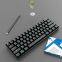 Teclado FV-DK61 de nuevo color, teclado mecánico de juego de 61 teclas con retroiluminación LED, modo dual cableado y BT, para jugadores, luz ajustable